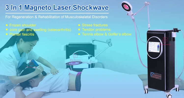 3 In 1 Magnetic Shockwave Laser Physiotherapy Equipment
