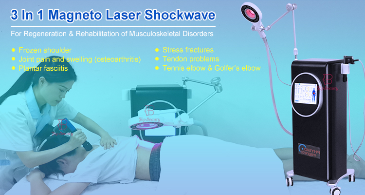 3 In 1 Magnetic Shockwave Laser Physiotherapy Equipment