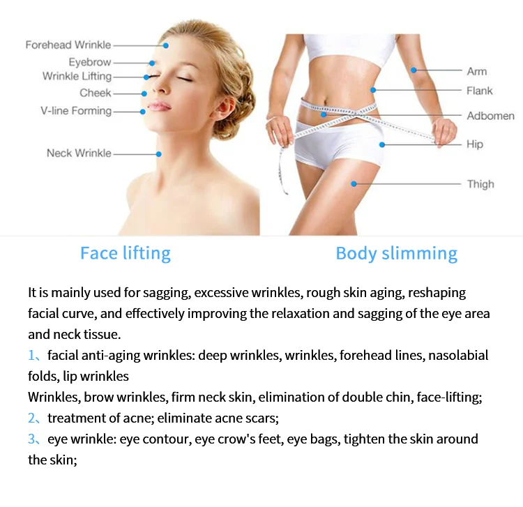 2024 skin tightening 2 in 1 Flx face lift hifu skin rejuvenation rf machine