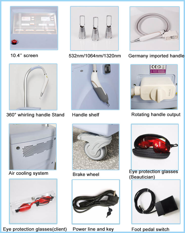 Q Switch Nd Yag Laser Pico Laser Pigment Tattoo Removal Machine