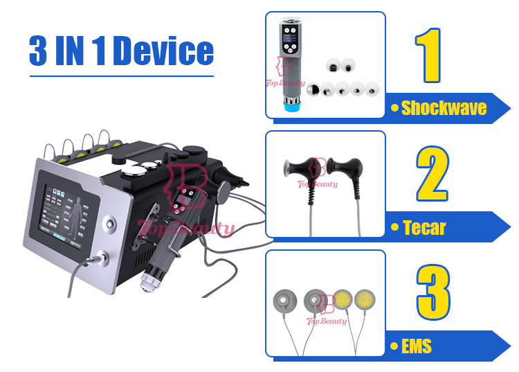 3 In 1 Shockwave Tecar Ems Pain Relief Physiotherapy Machine