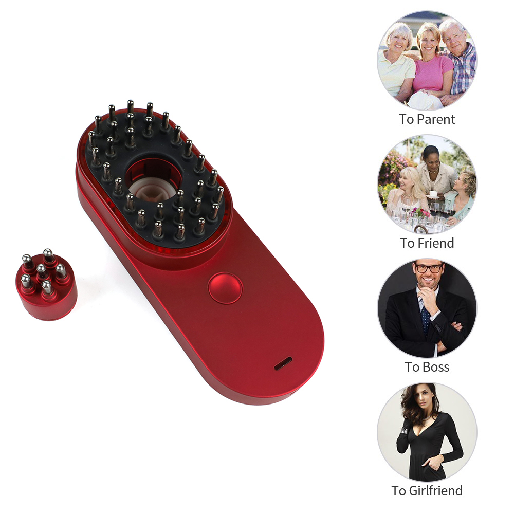Portable Mini Electric Ionic Hair Brush Anti-Static Scalp Head Massage Comb Hair loss machine treatment Care