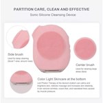 T zone cleaning face massage silicone facial brush with led newest products