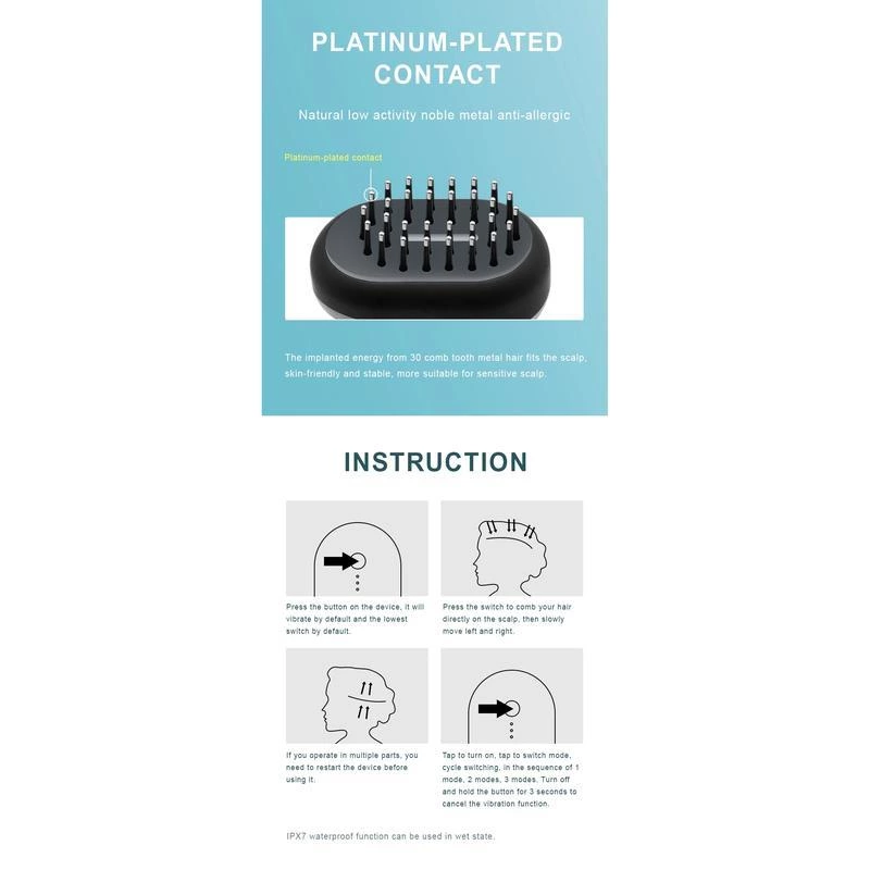 Electric LED Laser Hair Growth Comb Prevent Hair Loss Promote Hair Regrowth Treatment Products for Men and Women