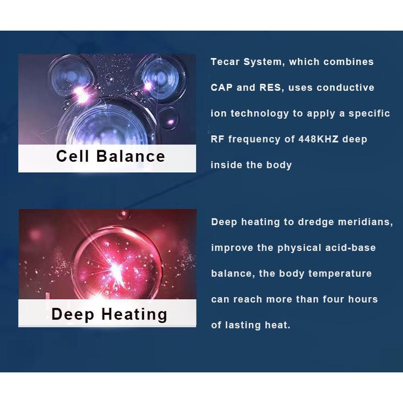 448Khz Tecar Rf Diathermy Therapy Deep Care Physiotherapy Pain Relief Body Beauty Machine
