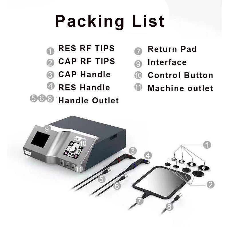 448Khz Tecar Rf Diathermy Therapy Deep Care Physiotherapy Pain Relief Body Beauty Machine