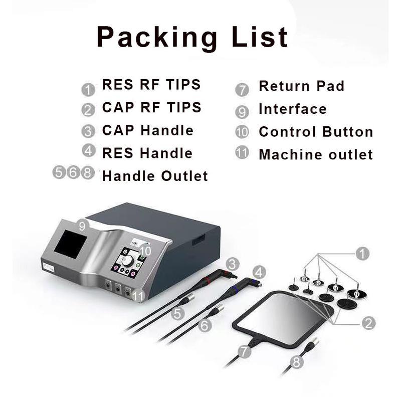 448Khz Tecar Rf Diathermy Therapy Deep Care Physiotherapy Pain Relief Body Beauty Machine