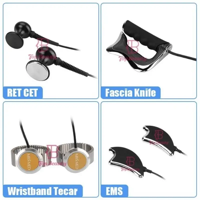 9-in-1 Tecar Therapy CET/RET + EMS + Wristband + Fascia Tool Body Pain Relief Machine