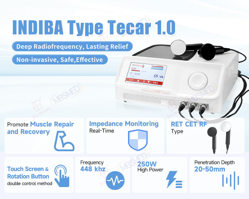 Portable 448 khz Tecar RF Physio Therapy Machine