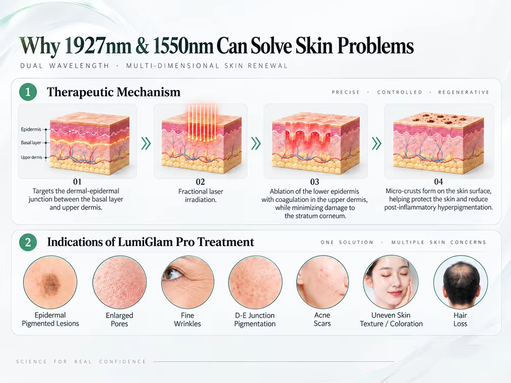 New Arrival 1927nm 1550nm Thulium Laser for Skin Rejuvenation Acne Remove