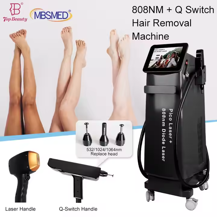 2 in 1 808nm 755nm 1064nm diode laser yag machine