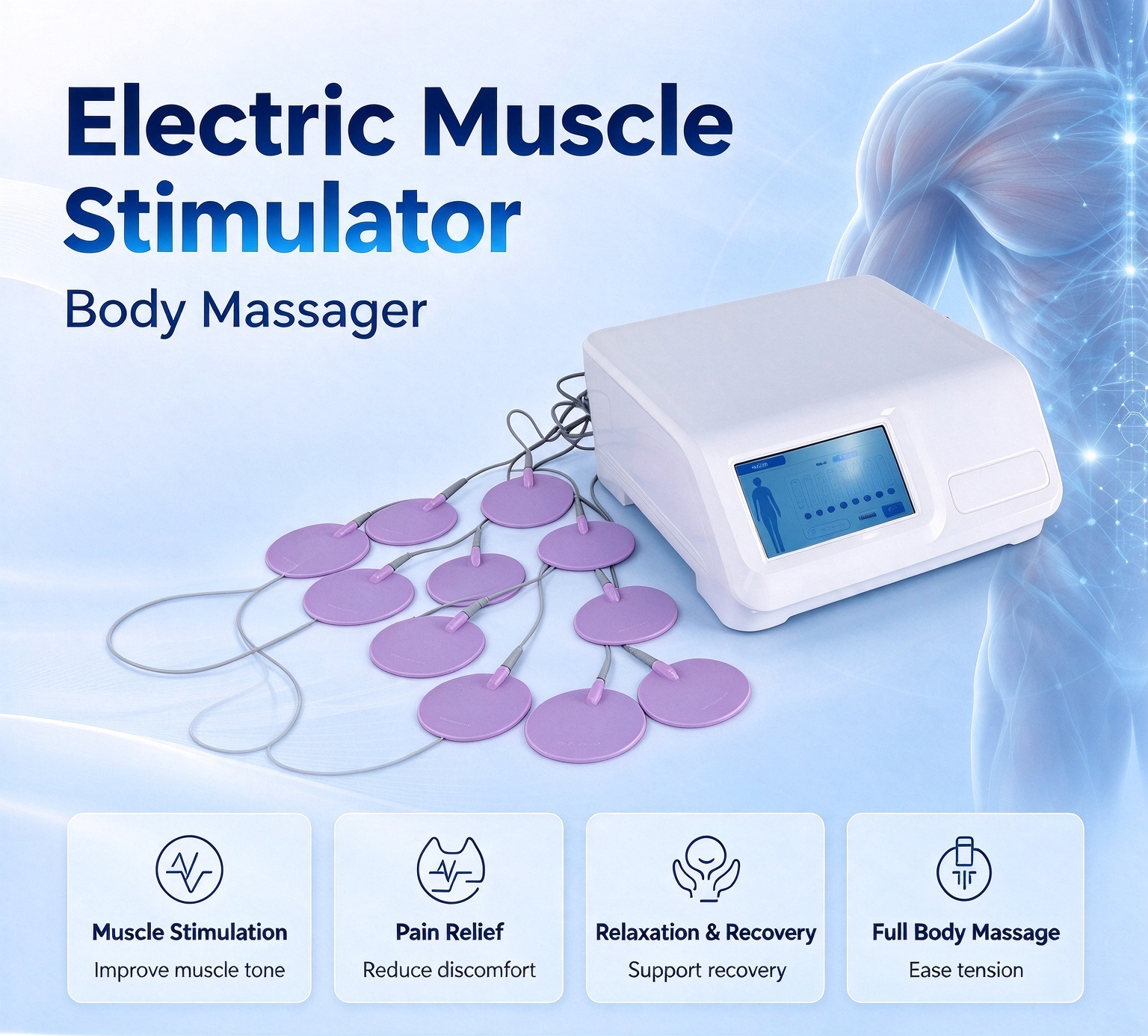Profesional EMS Muscle Stimulator Body Pain Relief Therapy Device