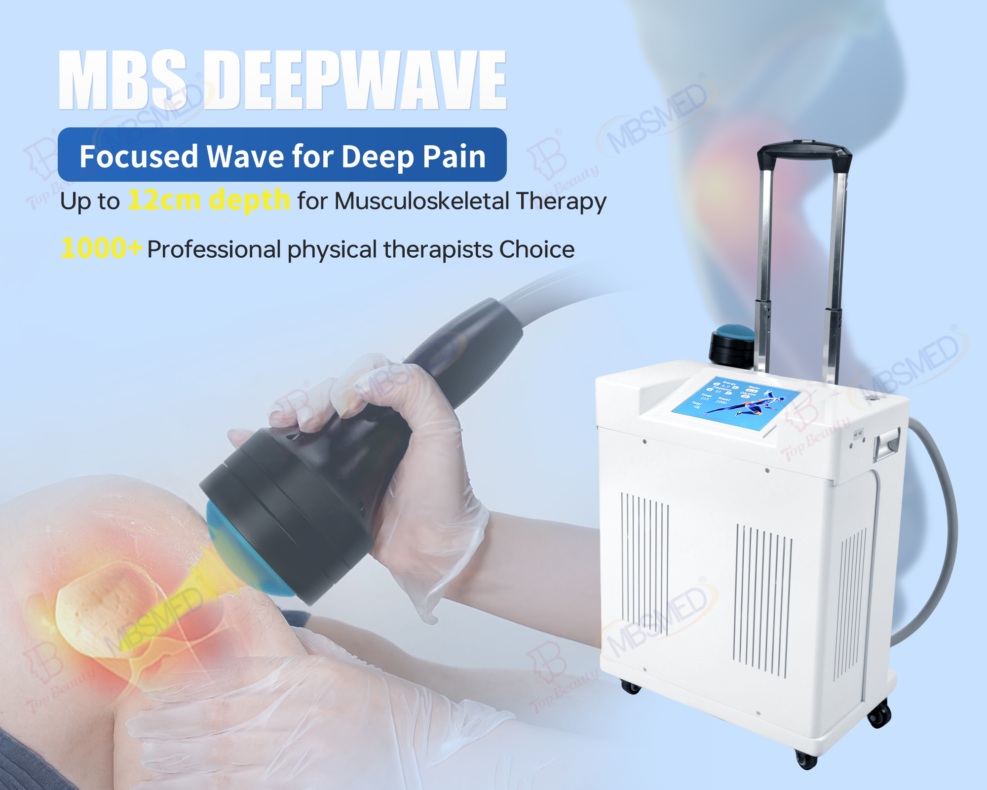 12cm depth Focused Shockwave Therapy Machine for Pain Management & ED Treatment