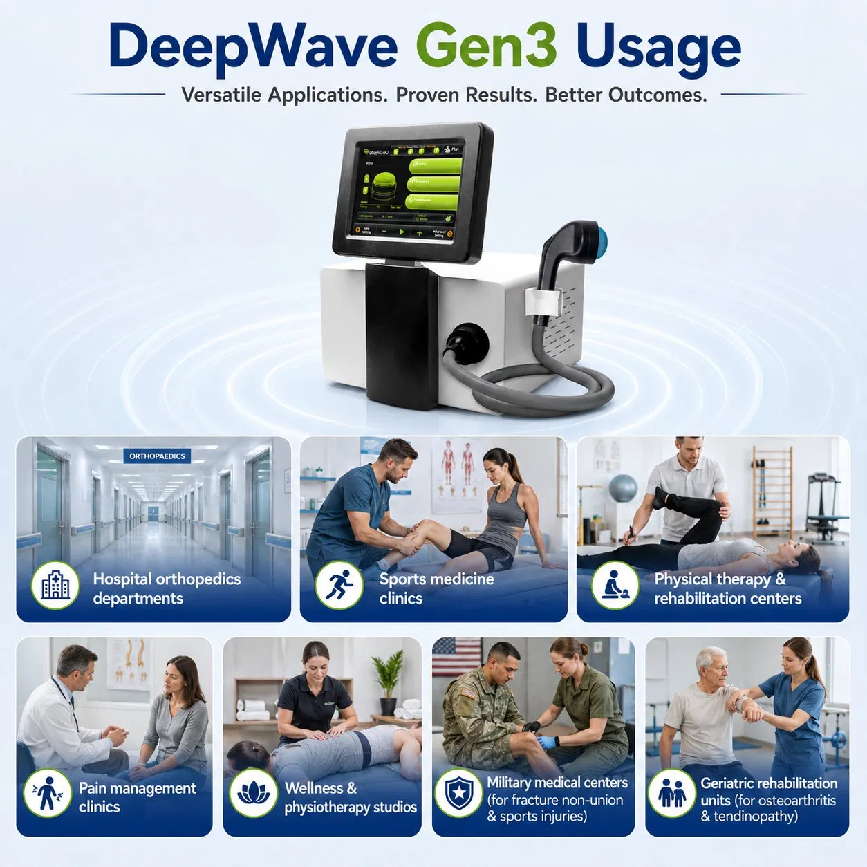 Deepwave Gen 3 Electromagnetic Focused Shockwave Machine Calcific Fibroblasts