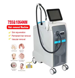 755nm 1064nm Nd YAG Dual Wavelength Laser Hair Removal Tattoo Removal Machine